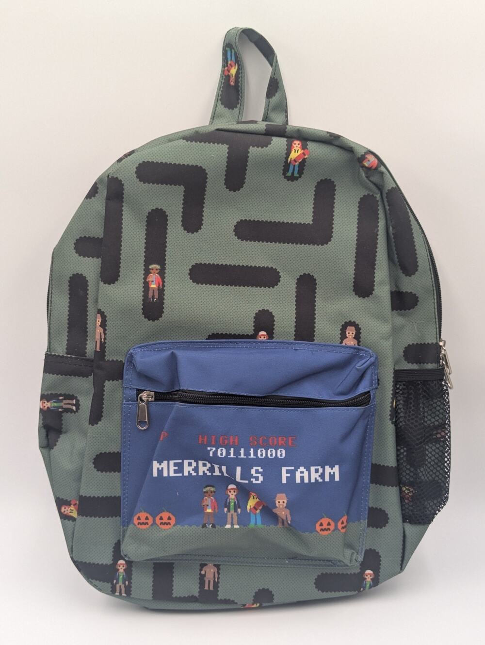 STRANGER THINGS Loungefly Arcade Style Backpack Book Bag Green Netflix